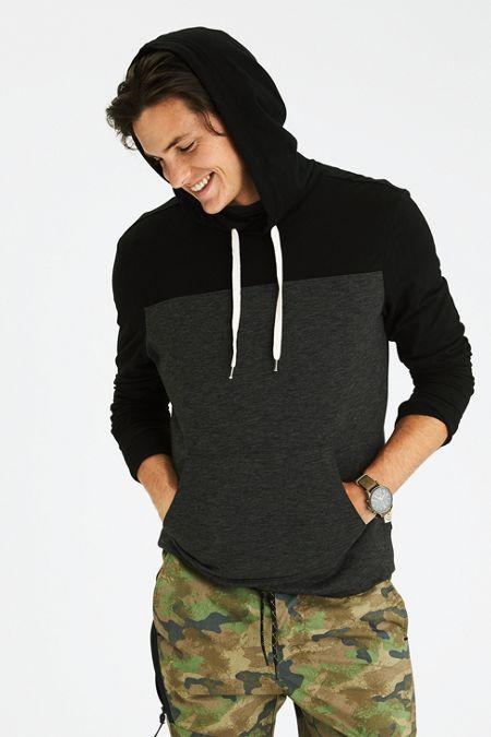 American Eagle Outfitters Ae Flex Colorblock Popover Hoodie