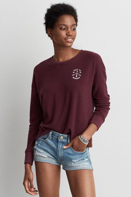 American Eagle Outfitters Ae Easy Graphic Fleece Sweatshirt