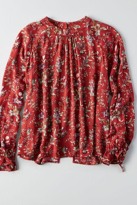 American Eagle Outfitters Ae Mock Neck Printed Top