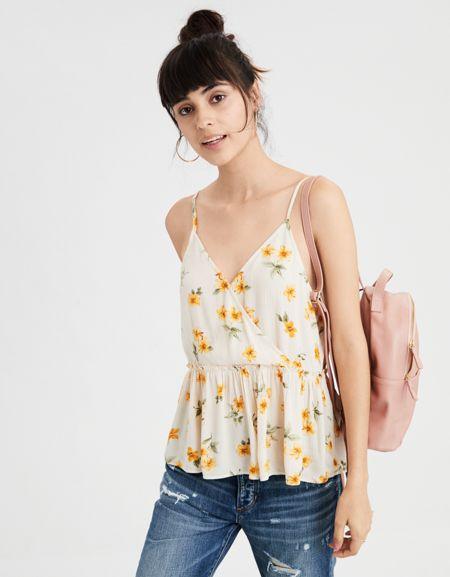 American Eagle Outfitters Ae Surplice Front Camisole