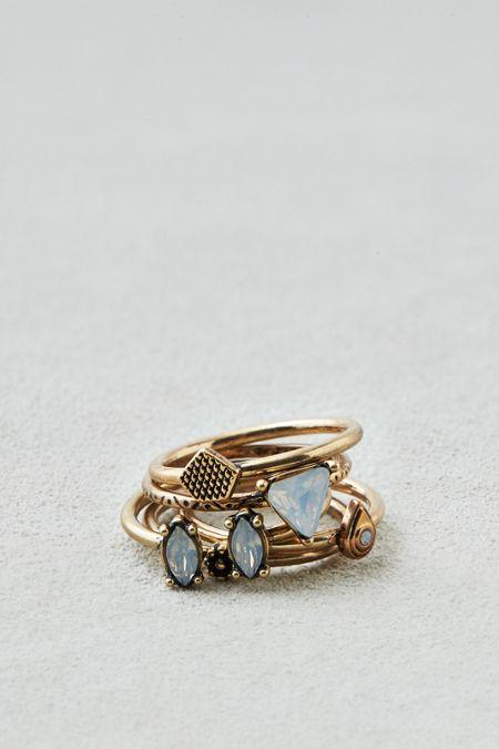 American Eagle Outfitters Ae Opal Rings 5-pack