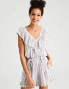 American Eagle Outfitters Ae Double-v Ruffle Romper
