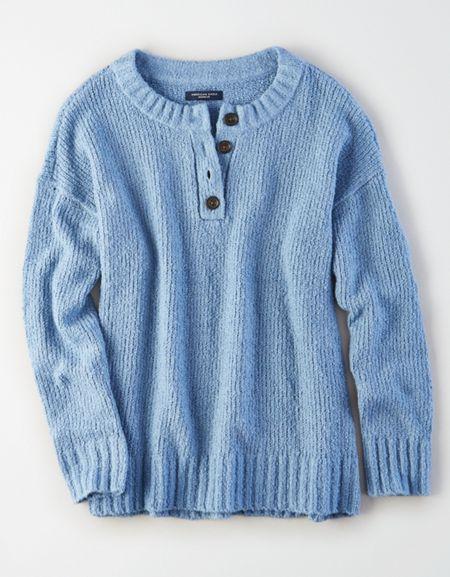 American Eagle Outfitters Ae Henley Pullover Sweater