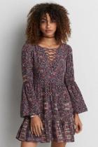 American Eagle Outfitters Ae Lace-up Fit & Flare Dress