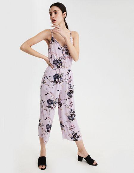 American Eagle Outfitters Ae Strappy Neck Culotte Jumpsuit