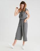 American Eagle Outfitters Ae Gingham One Shoulder Culoutte Jumpsuit