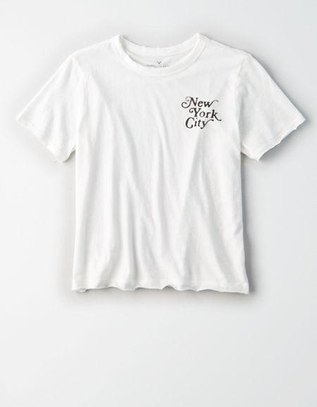 American Eagle Outfitters Ae Nyc Shrunken Graphic T-shirt