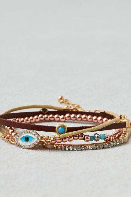 American Eagle Outfitters Ae Embellished Charm Bracelet Set
