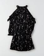 American Eagle Outfitters Ae High Neck Tie Sleeve Shift Dress