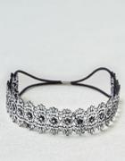 American Eagle Outfitters Ae Metallic Silver Lace Headband