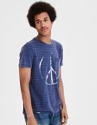 American Eagle Outfitters Ae Striped Graphic Tee