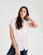 American Eagle Outfitters Ae Striped Short Sleeve Button Down Shirt