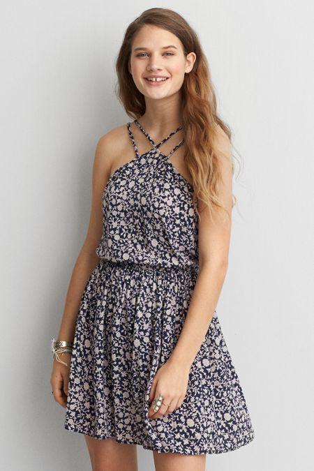 American Eagle Outfitters Ae Strappy Fit & Flare Dress