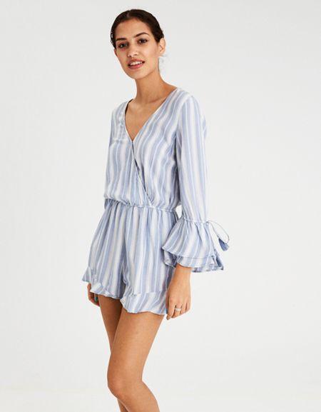 American Eagle Outfitters Ae Tie Sleeve Skort Romper