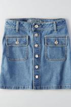 American Eagle Outfitters Ae Button Front Denim Skirt