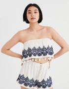 American Eagle Outfitters Ae Off-the-shoulder Tassel Crop Top