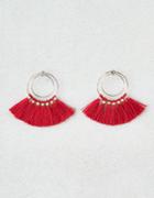 American Eagle Outfitters Ae Red Tassel Hoop Earrings