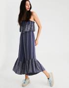American Eagle Outfitters Ae Printed Hanky Hem Overlay Culotte Jumpsuit
