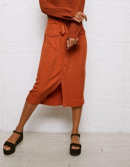 American Eagle Outfitters Don?t Ask Why Button Front Midi Skirt