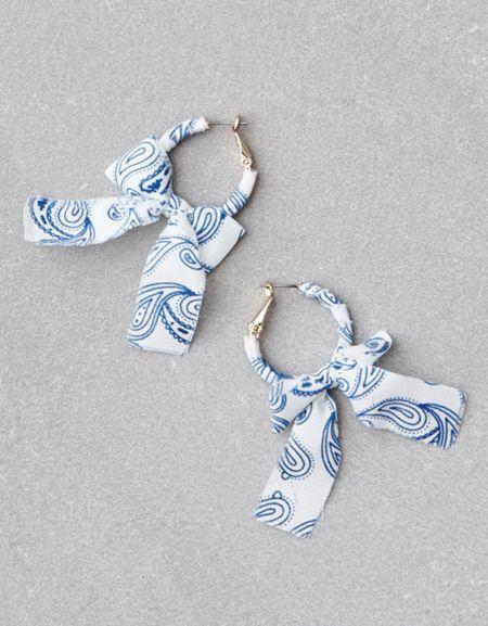 American Eagle Outfitters Ae Bandana Bow Hoop Earring