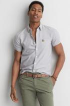 American Eagle Outfitters Ae Short Sleeve Oxford Patch Shirt