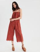 American Eagle Outfitters Ae Eyelet Wide Leg Jumpsuit