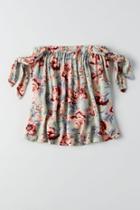American Eagle Outfitters Ae Off-the-shoulder Tie Top