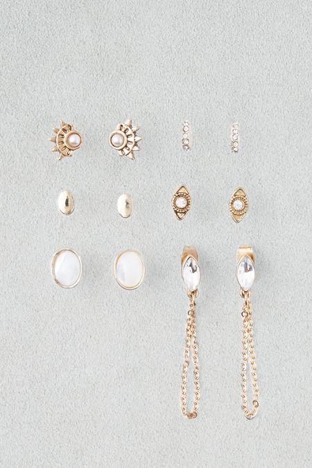 American Eagle Outfitters Ae Draped Chain Studs Earring 6-pack