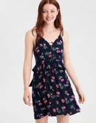 American Eagle Outfitters Ae Lace-up Ruffle Dress