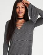 American Eagle Outfitters Ae Soft & Sexy Strappy V-neck Bell-sleeve Top