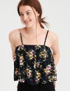 American Eagle Outfitters Ae Crinkle Overlay Cami