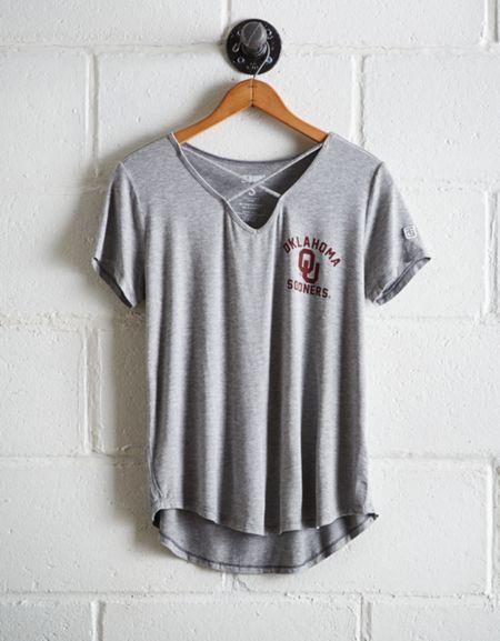 Tailgate Women's Oklahoma Cage Front Tee