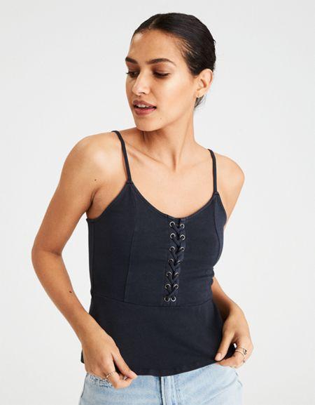 American Eagle Outfitters Ae Soft & Sexy Lace-up Babydoll