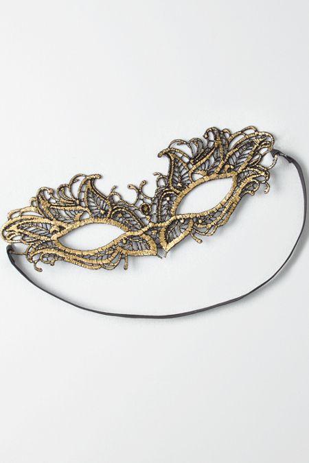 American Eagle Outfitters Ae Gold Lace Face Mask