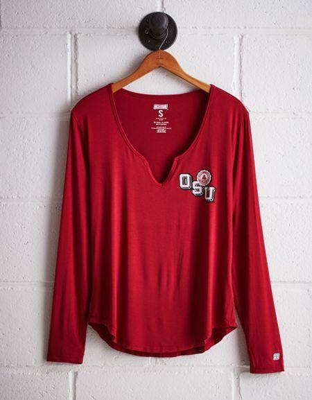 Tailgate Women's Ohio State Split Neck T-shirt