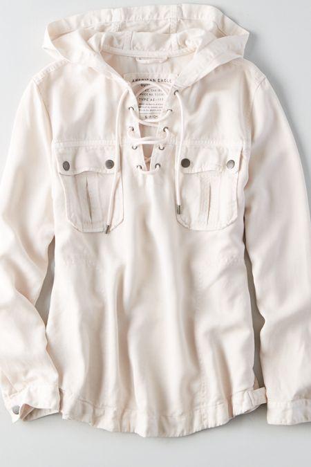 American Eagle Outfitters Ae Lace-up Pullover