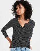 American Eagle Outfitters Ae Soft & Sexy Long Sleeve Henley T-shirt