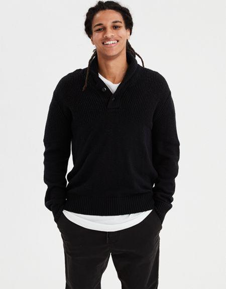 American Eagle Outfitters Ae Texture Block Popover Shawl Sweater