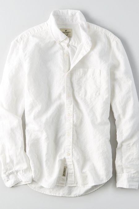 American Eagle Outfitters Ae Classic Linen Button Down Shirt