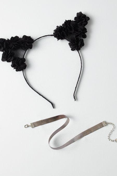 American Eagle Outfitters Ae Floral Cat Ears & Choker Set