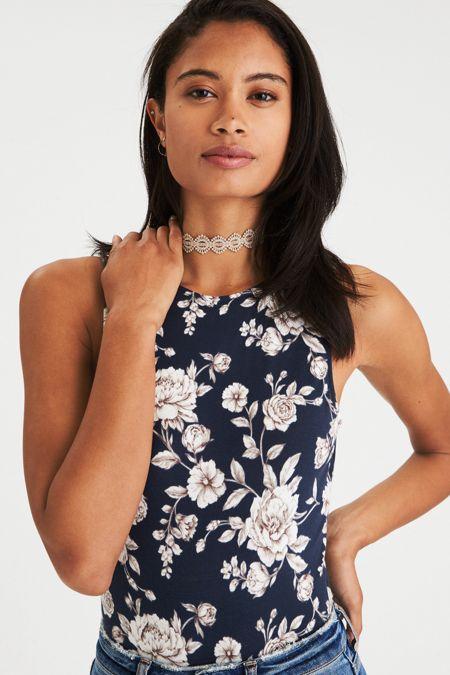 American Eagle Outfitters Ae Soft & Sexy Hi-neck Bodysuit