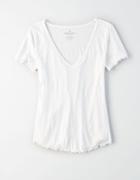American Eagle Outfitters Ae V-neck Lettuce Hem T-shirt