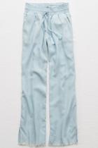 Aerie Wide Leg Chambray Pant