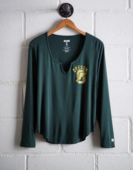Tailgate Women's Oregon Split Neck T-shirt