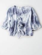 American Eagle Outfitters Ae Tie Dye Tie Front Crop Top