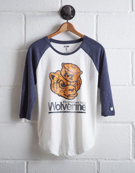 Tailgate Women's Michigan Wolverines Baseball Shirt