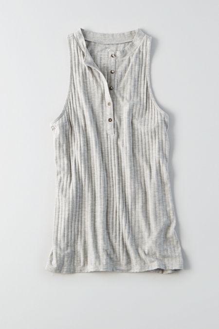American Eagle Outfitters Ae Ribbed Henley Tank