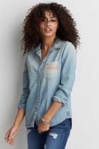 American Eagle Outfitters Ae Pocket Denim Shirt
