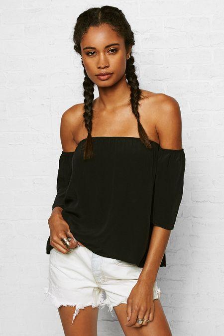 American Eagle Outfitters Don't Ask Why Off-the-shoulder Crepe Tee