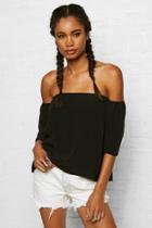 American Eagle Outfitters Don't Ask Why Off-the-shoulder Crepe Tee
